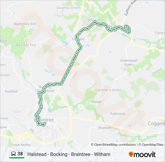 38 Bus Line Map