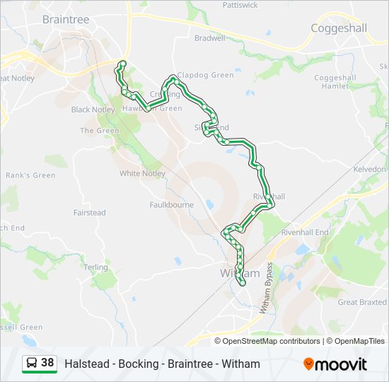 38 Route: Schedules, Stops & Maps - Cressing (Updated)