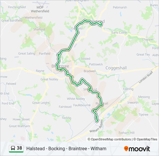 38 Bus Line Map
