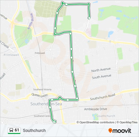 Bus 61 Route Map 61 Route: Schedules, Stops & Maps - Southchurch (Updated)