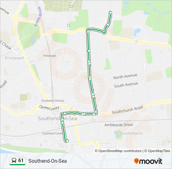 61 Bus Line Map
