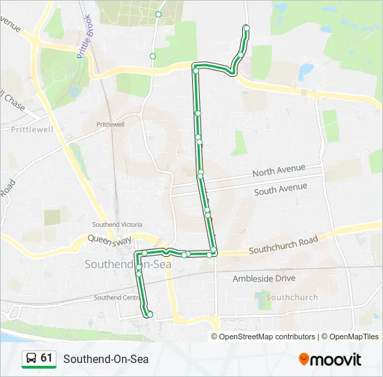 61 Bus Line Map