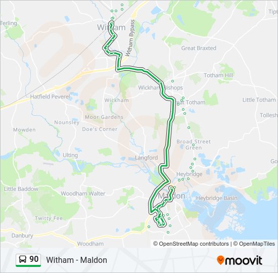 90 Bus Line Map
