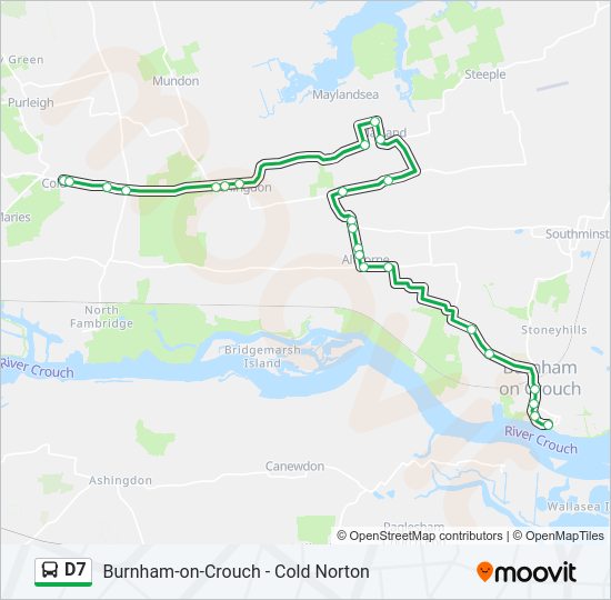 D7 Bus Line Map