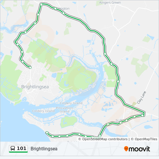 Bus 101 Route Map 101 Route: Schedules, Stops & Maps - Brightlingsea (Updated)