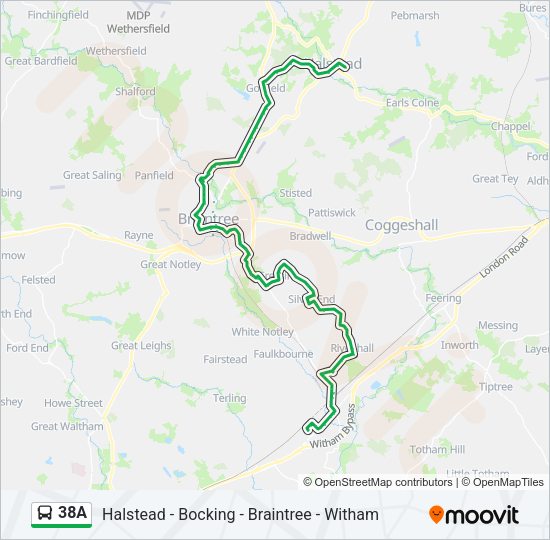 38A Bus Line Map