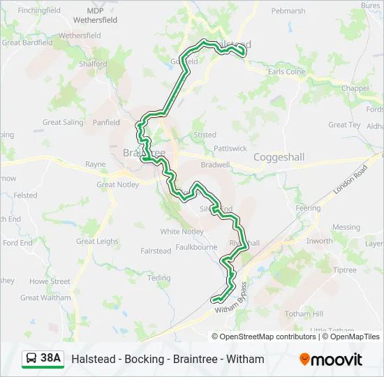 38A Bus Line Map