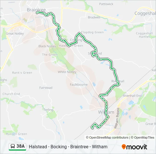 38A Bus Line Map
