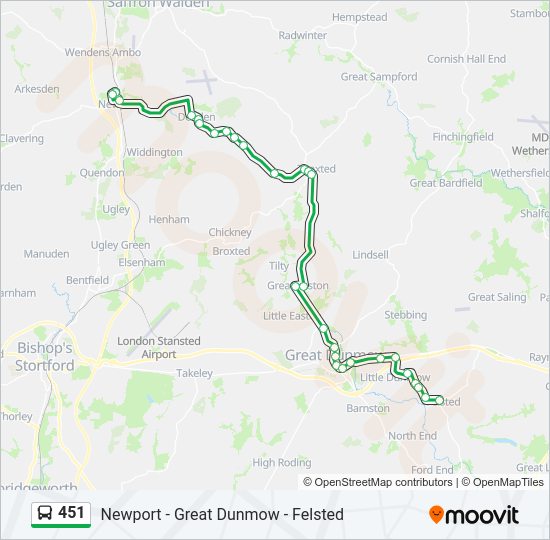 451 Bus Line Map