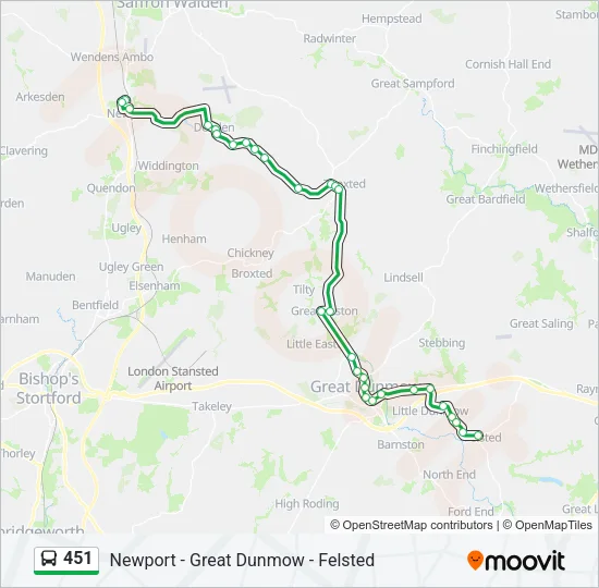 451 Bus Line Map