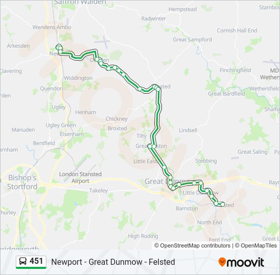 451 Bus Line Map