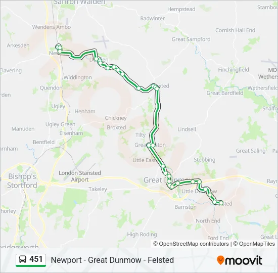 451 Bus Line Map