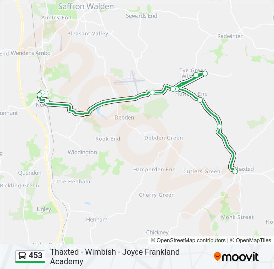 453 Bus Line Map