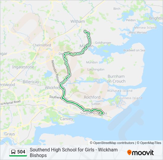 504 Bus Line Map