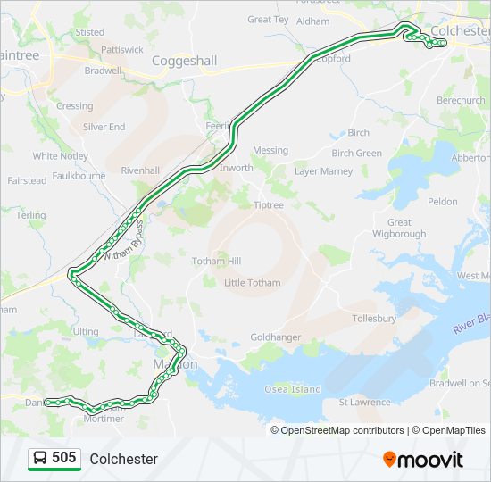 505 Bus Line Map