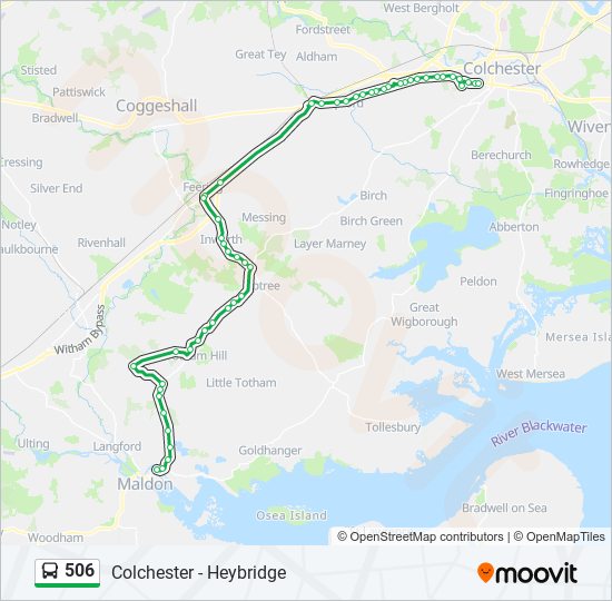 Bus 506 Route Map 506 Route: Schedules, Stops & Maps - Colchester (Updated)