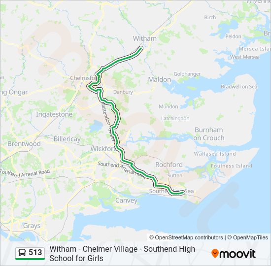 513 Bus Line Map