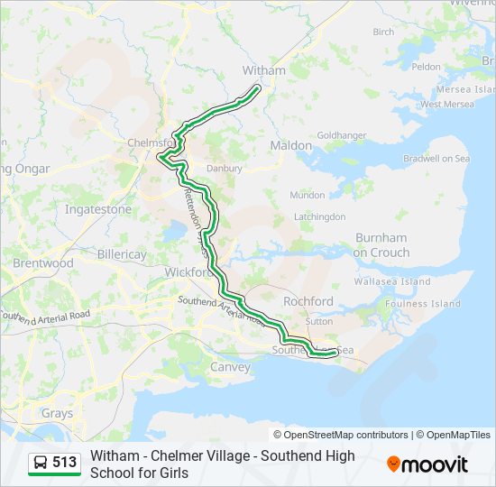 513 Route Schedules Stops Maps Witham Updated 