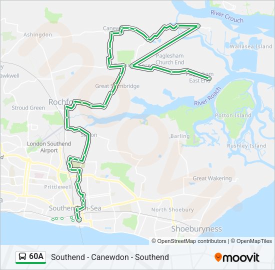 60A Bus Line Map