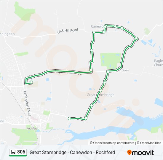 Bus 806 Route Map 806 Route: Schedules, Stops & Maps - Great Stambridge (Updated)