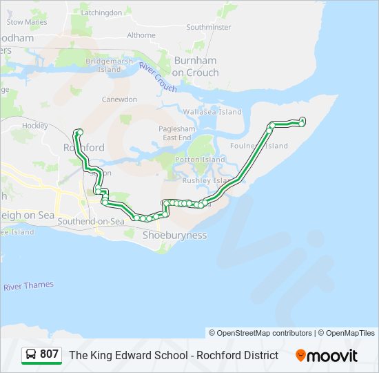 Bus 807 Route Map 807 Route: Schedules, Stops & Maps - Foulness (Updated)