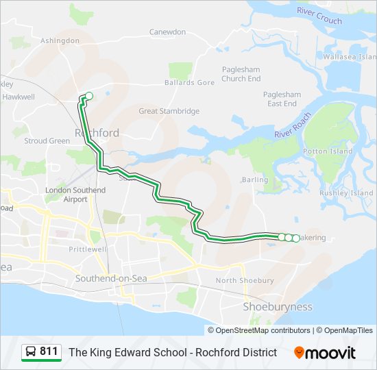 811 Route Schedules Stops Maps Great Wakering Updated 