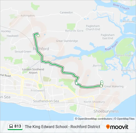 813 Bus Line Map