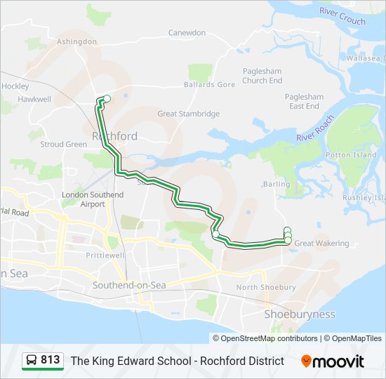 813 Bus Line Map