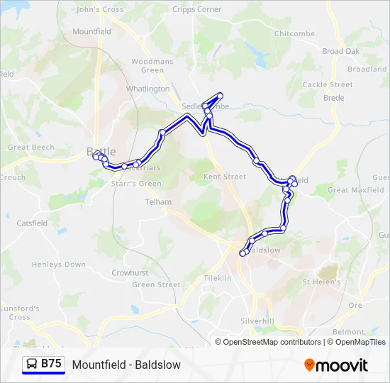B75 Route: Schedules, Stops & Maps - Baldslow (Updated)