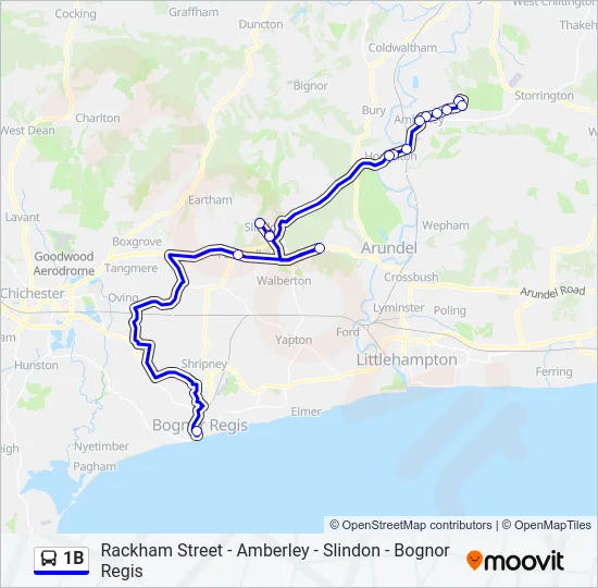 1B Bus Line Map
