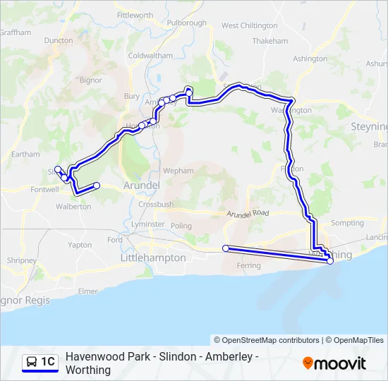 1C Bus Line Map