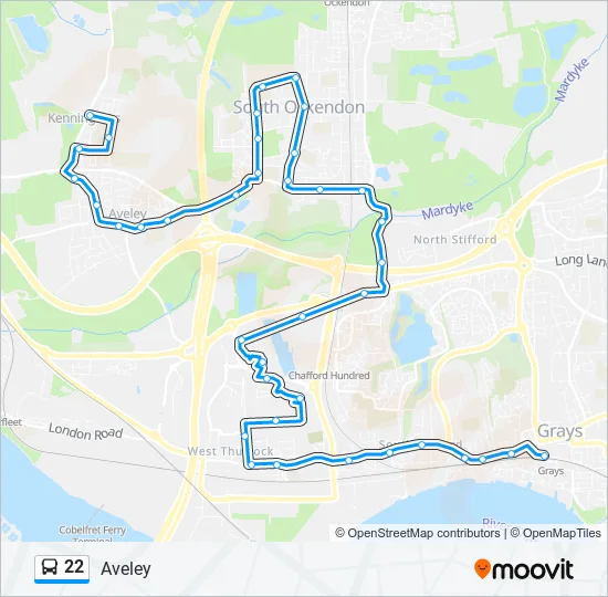 22 Bus Line Map