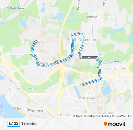 22 Bus Line Map