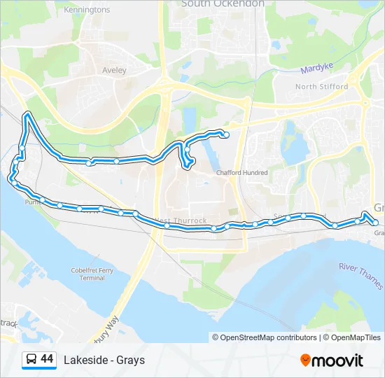 44 Bus Line Map