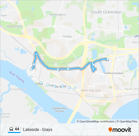 44 Bus Line Map