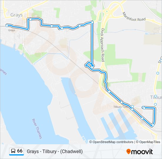 66 Bus Line Map