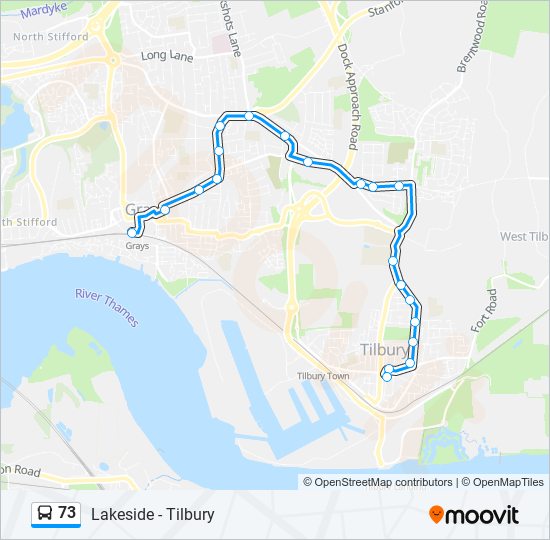 Bus 73 Route Map 73 Route: Schedules, Stops & Maps - Grays (Updated)