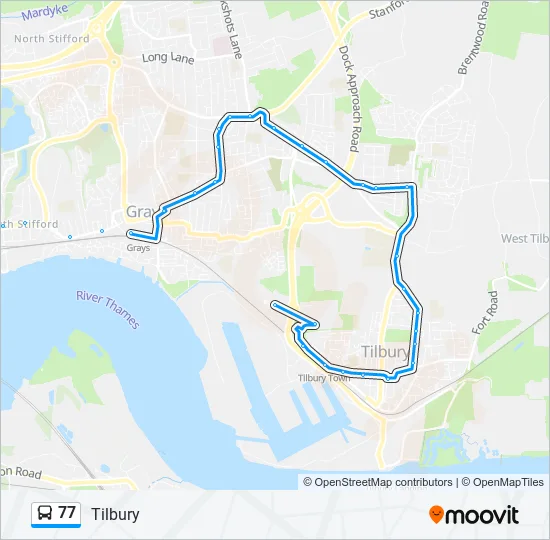 77 Bus Line Map