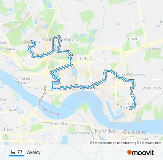 77 Bus Line Map