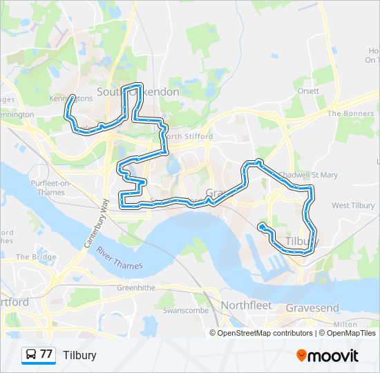 77 Route: Schedules, Stops & Maps - Tilbury (Updated)