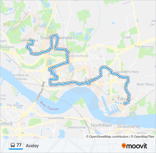 77 Route: Schedules, Stops & Maps - Aveley (Updated)