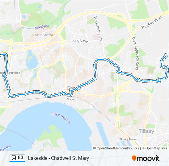 83 Bus Line Map
