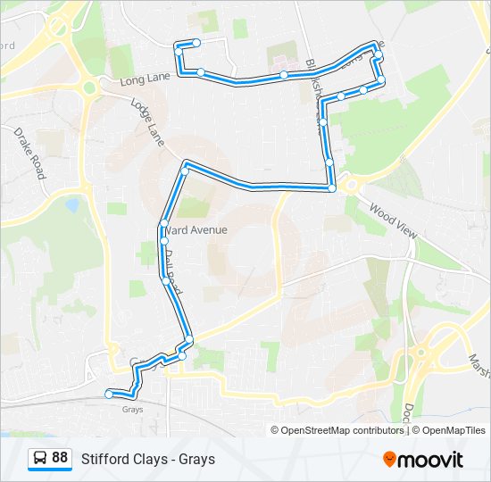 Bus 88 Route Map 88 Route: Schedules, Stops & Maps - Grays (Updated)