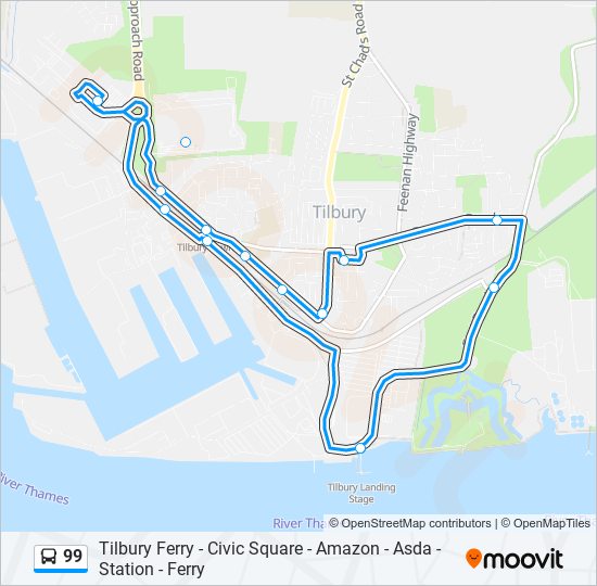 99 Route Schedules, Stops & Maps Tilbury (Updated)