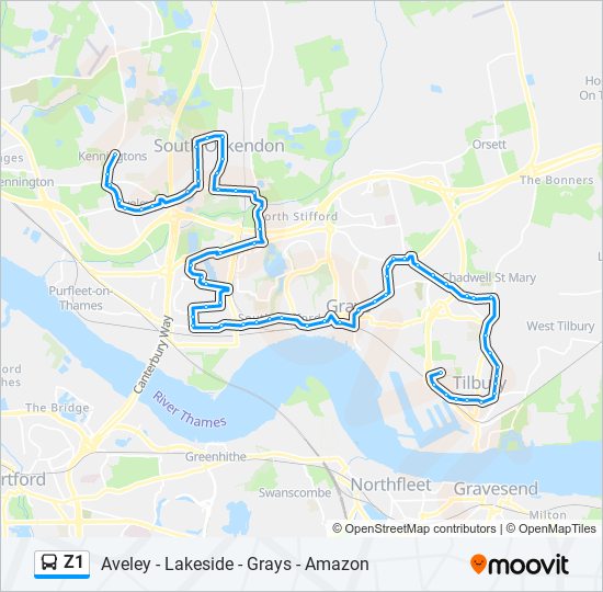 Z1 Bus Line Map