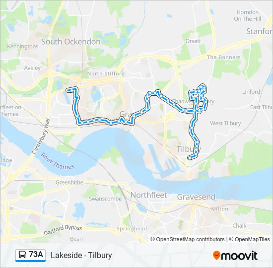 73A Bus Line Map