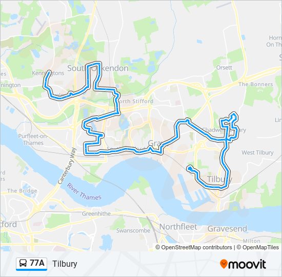 77A Bus Line Map