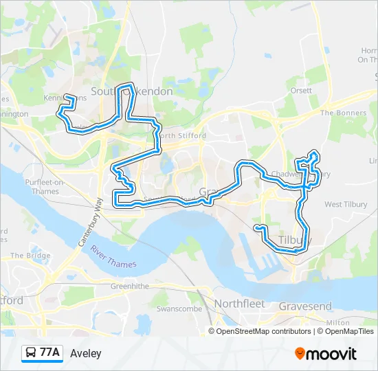 77A Bus Line Map