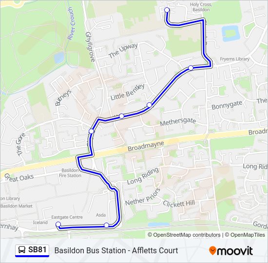 SB81 Bus Line Map