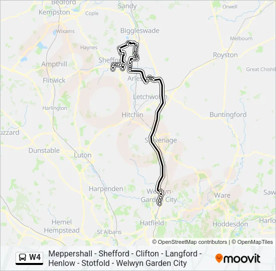 W4 Bus Line Map